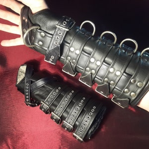 6 Buckle Hand and arm gauntlet bracers.