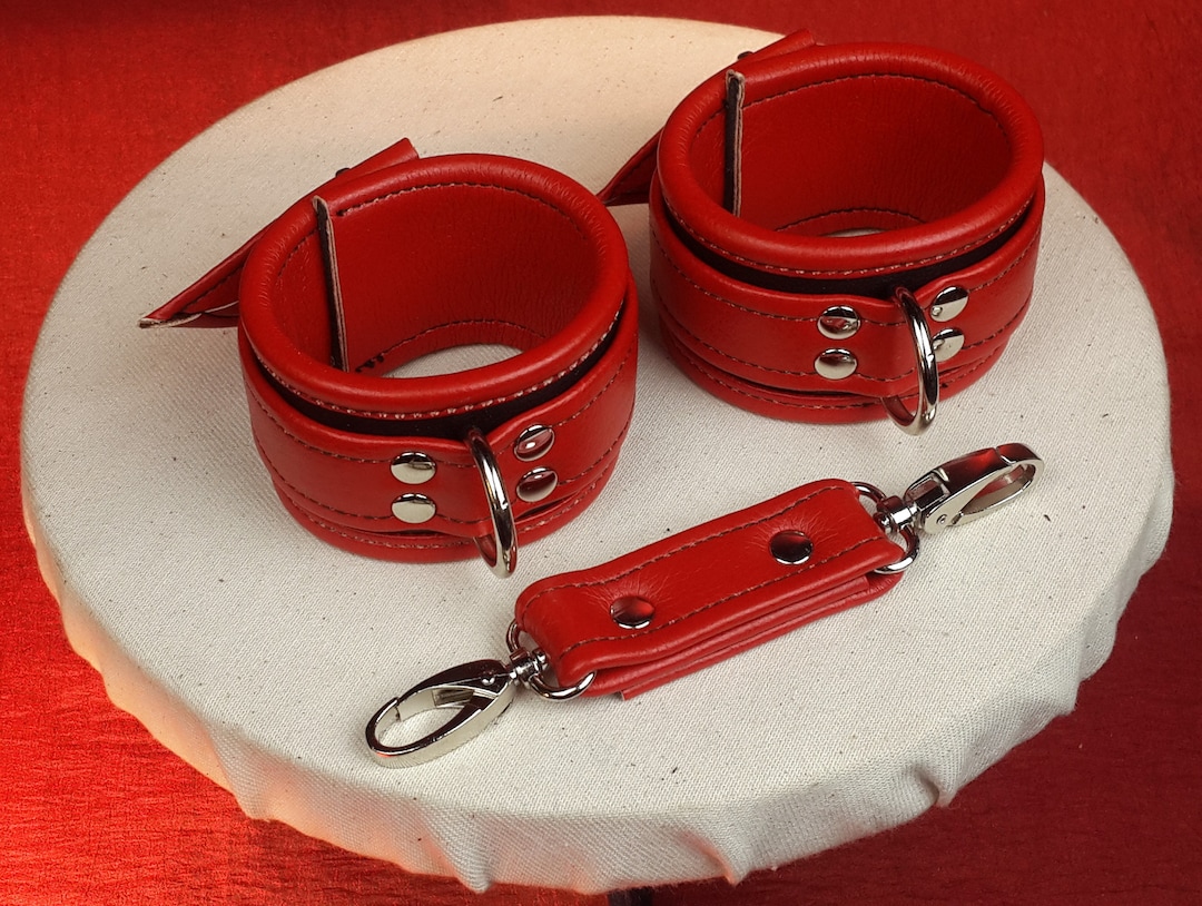Leather Arm Cuffs With D Rings and Rear Belts and Buckles in Etsy