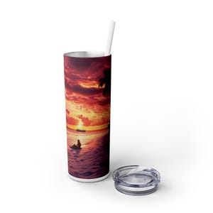 Beach Resort Scene 20oz Skinny Tumbler with Straw
