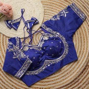 Golden Embroidery readymade silk blouses