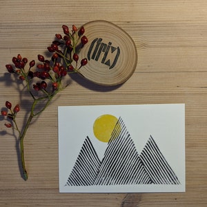 Postkarte - Berg mit Sonne - Klettern, Reisen, Berge, Camping