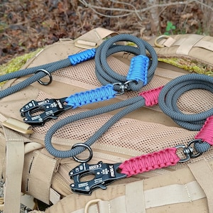 Lightweight Climbing Rope Dog Leash With Swivel Frog Clip, Heavy Duty Kong Frog Carabiner Leash, Handmade Custom Paracord Swivel Leash
