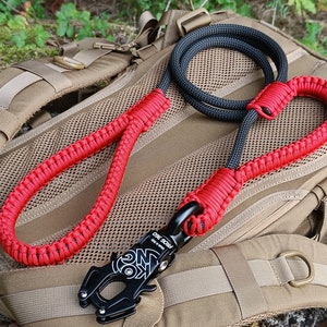 Heavy Duty Climbing Rope Dog Leash With Two Paracord Braided Handles And Frog 360 Clip