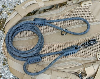 Robuste Kletterseil-Hundeleine mit Verkehrsgriff und individuellem Clip, individueller Karabiner mit zwei Griffen, leichte, minimalistische Hundeleine, Froschleine