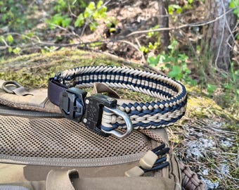Coleira de paracord para cães com fivela Cobra Snakebite – Reforçada e tática para cães de porte médio e grande.