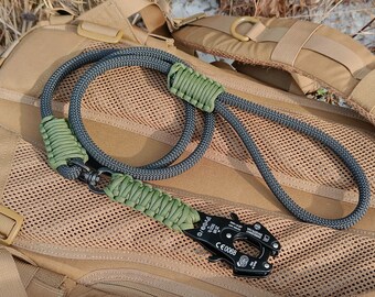 Lightweight Climbing Rope Dog Leash: Frog Clip, Handmade Paracord Braid