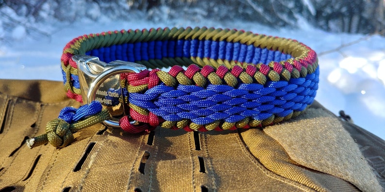 Braid Dog Collar Custom Nylon Rope Dog Collar Thick Heavy Duty Dog Collar Wide Paracord Dog Collar Woven Personalized Medium Large Dog