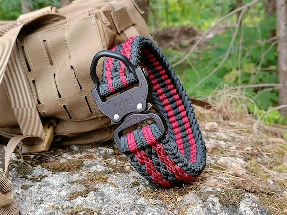 Wide Thick Paracord Braided Dog Collar With Tactical Austrialpin