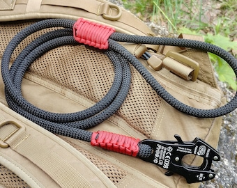 Heavy-duty klimtouw hondenriem met kikkerclip, aangepaste karabijnhaak lichtgewicht minimalistische hondenriem, kikkerriem, trainingslooplijn