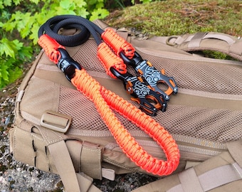 Acoplador doble de lujo: mango de paracord, giratorio profesional para escalada, clip personalizado.