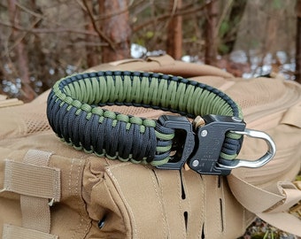Coleira de paracord personalizada para cães – Coleira resistente não ajustável com fivela de cobra