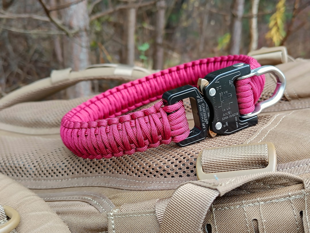 Pink paracord dog collar hotsell
