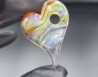 Blown glass heart Pendant