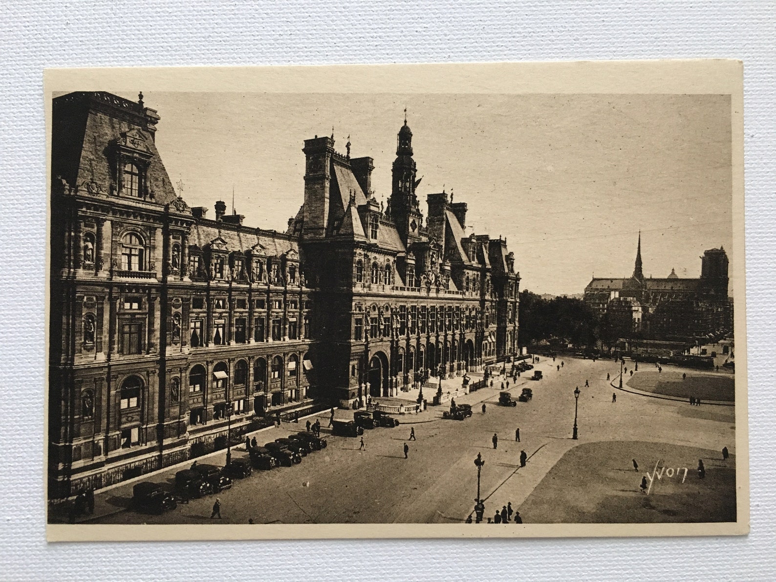 Vintage Signed Yvon Postcard. Town Hall L'Hotel de Etsy