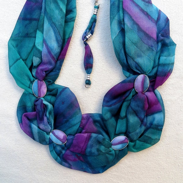Silk necklace scarf