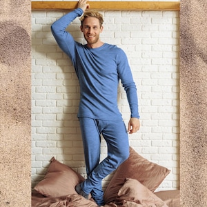 Merino wool thermal set mens base layer lounge wear set, merino base layer thermal wear, gymwear, long underwear, long johns, undershirt