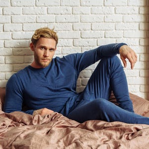 Merino base layer thermal wear, mens loungewear set, merino wool thermal long underwear, lounge wear set, merino wool shirt, long johns