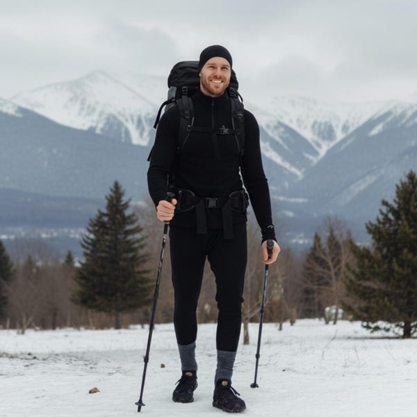 Conjunto térmico de lana merino, sudadera de manga larga, leggings para deporte y gimnasio.