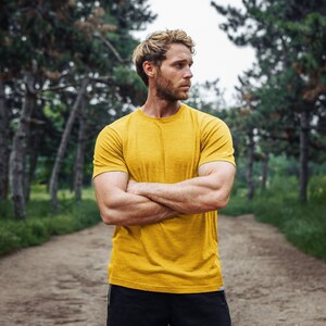 100% Merino Wool T-Shirt Men, Thermal T-Shirt, Men's Wool Shirt, Mens Activewear, Natural Hiking Clothing image 6