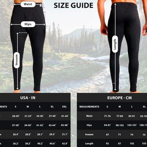 Men workout clothes: workout leggings merino wool Long Johns + Socks, Merino Base Layer Thermal Undewear Wool Mens Pants, Midweight 250 gsm image 10