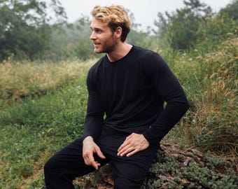 Merino shirt base layer thermal underwear, merino wool shirts, gymwear, hiking clothes mens undershirt