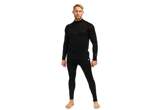 Base Layer Set, Organic Merino Wool Mens Set: Leggings & Pullover Sweatshirt, Lounge Wear, Thermal Base Layers, Merino Heavyweight 320gsm