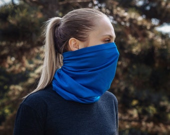 Merino Wool Neck Gaiter Face Mask - Winter Outdoors Neck Warmer for Men & Women - Multifunctional Ultra Soft Sports Headwear