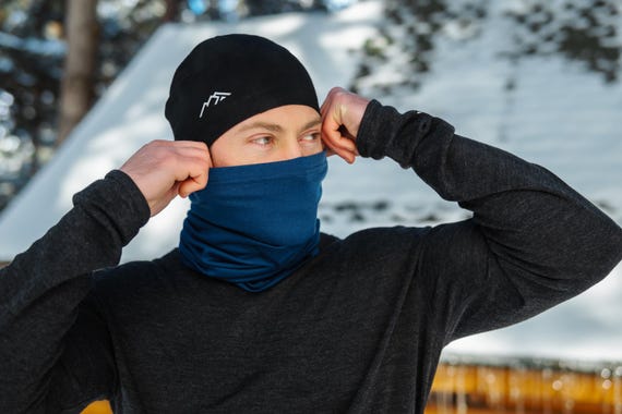 Neck Gaiter Original Merino Wool, Organic Wool Washable Face Mask | Natural Merino Neck Warmer for Outdoors, Thin Headband | Gift