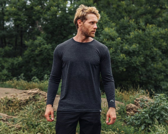 Organic Merino Wool Long Sleeve | Lightweight Men's Base Layer Thermal T-Shirt | Sustainable Wool Clothing for men | Soft Underwear
