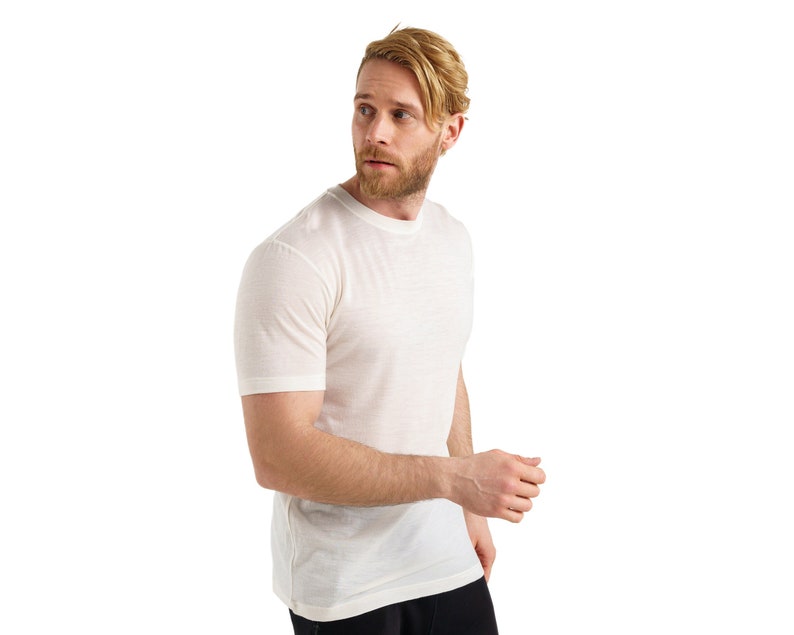 100% Merino Wool T-Shirt Men, Thermal T-Shirt, Men's Wool Shirt, Mens Activewear, Natural Hiking Clothing image 9