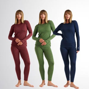 Organic Wool Lounge wear Two Piece Set of Sweatshirt & Leggings, Merino Wool Womens Lounge Set, lightweight base layer, Merino 165 gsm
