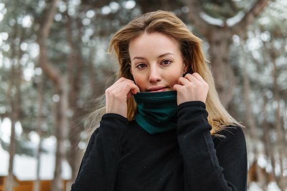 Wool Neck Warmer and Face Mask Unisex | Original Merino Wool Neck Gaiter, Washable & Organic, Thin Headband, Natural face covering, Gift