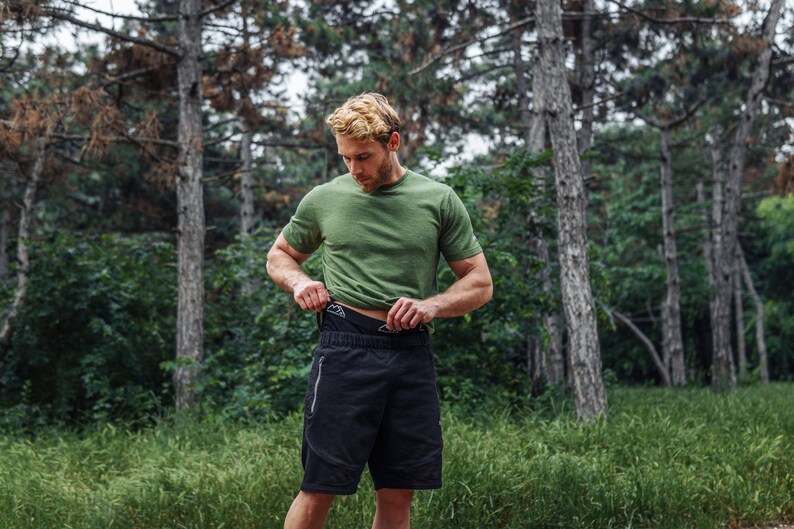 Merino wool shirt for men, mens base layers thermal shirts, hiking clothes, thermal tops, gymwear, runner gear imagem 14