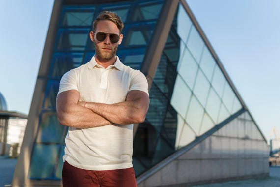 Organic Mens Shirts | Merino Wool Polo for Men, Short Sleeve Polo T-Shirt, Soft Casual Basic Tee, Eco-Friendly Summer Wear, gift for man