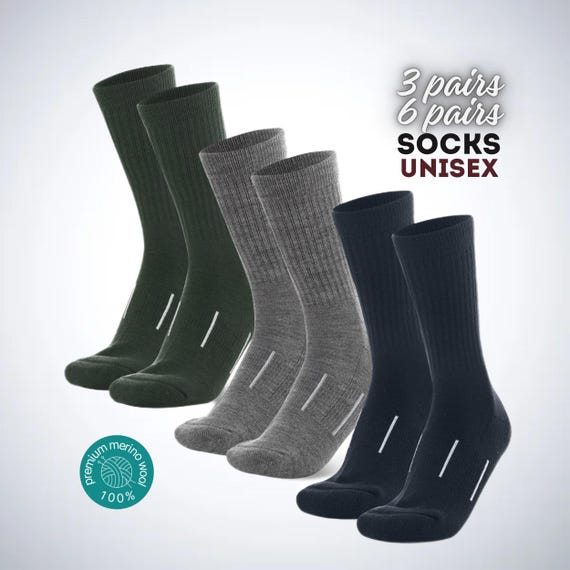 Merino wool socks unisex, breathable socks, walking socks, sports socks, durable natural wool socks