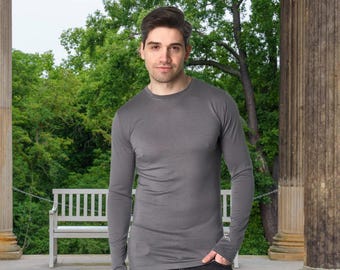 Merino base layer thermal shirts, merino wool shirt for men, thermal long sleeve merino shirt, merino wool thermal underwear mens wool shirt