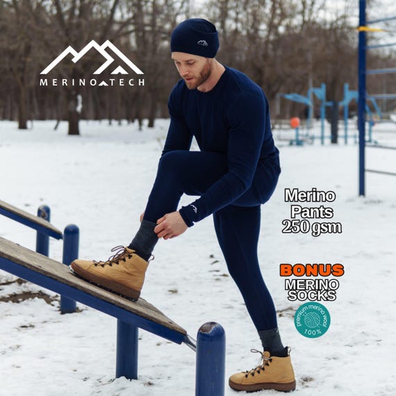 Merino wool pants, nature leggings, breathable pants, legging for sport, base layer thermal leggings