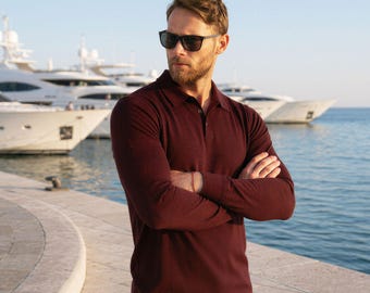 Long sleeve polo shirts merino wool shirt, lightweight polos base layer thermal underwear