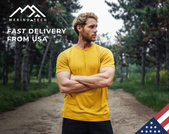 Merino base layer wool shirt for men, merino wool shirt running gear, merino wool thermal tops, merino wool shirts thermal undershirt