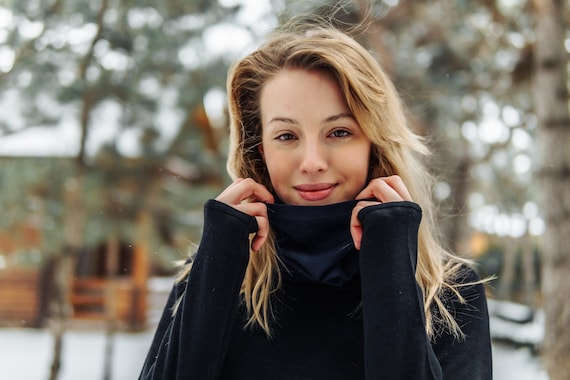 Merino Wool Neck Gaiter Face Mask - Winter Outdoors Neck Warmer for Men & Women /Organic Eco Sustainable Gifts