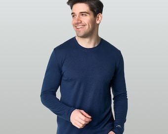 Base layer merino t-shirt, Merino Wool Shirt for Men, merino wool thermal long sleeve mens undershirt, thermal shirts, hiking clothes men