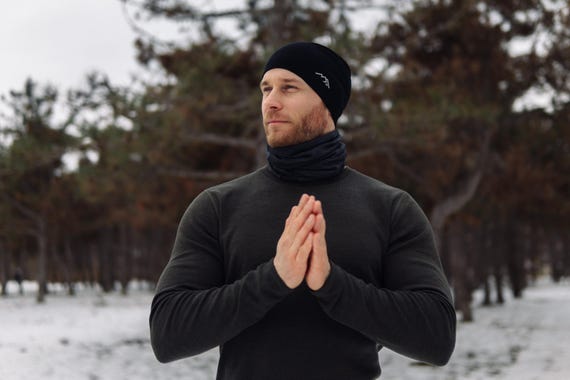 Natural Gaiter Face Mask, Original Merino Wool Neck Warmer for Winter, Multifunctional Headwear Unisex, Merino Wool Scarf & Headband