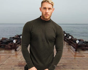 Half zip sweater, merino base layer thermal shirts, Merino wool shirt, quarter zip sweater, hiking clothes, thermal long sleeve undershirt