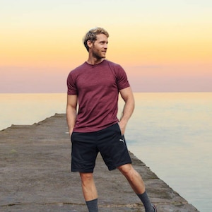 Thermal shirts - Merino wool shirt, men's thermal tee, hiking clothes, merino base layer mens undershirt, true classic tees, gymwear men image 5