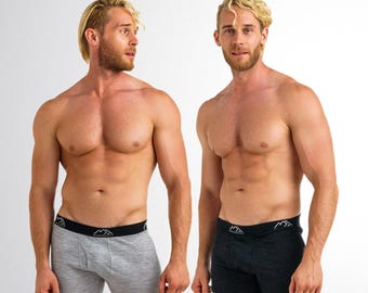 Mens Underwear: organic merino wool boxer briefs, mens trunk boxer shorts, undergarment, boxershorts, underpants
