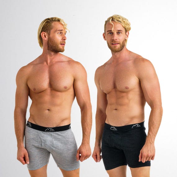 Mens Underwear: organic merino wool boxer briefs, mens trunk boxer shorts, undergarment, boxershorts, underpants