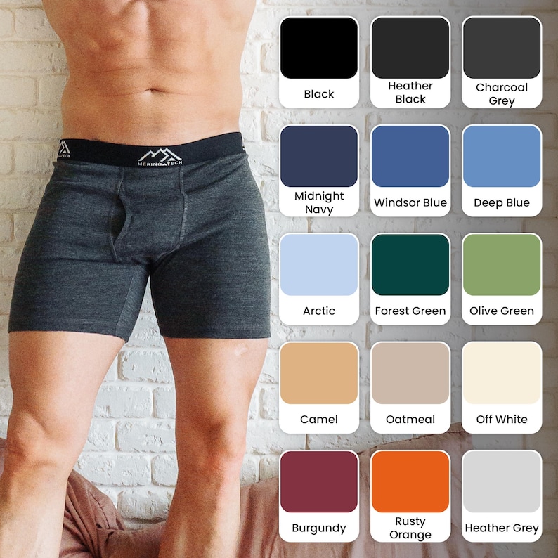 Merino Wool Boxer Shorts mens underwear, organic mens boxers, undergarments, Boxer Briefs, underpants afbeelding 7