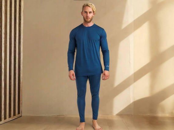 Organic Merino wool pants for Men, Men's Leggings + Socks, Base Layer Underwear Mens Leggings, Sustainable Clothing, Lounge Wear, 165 gsm