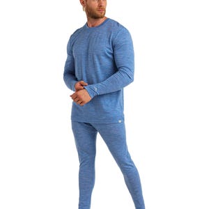 Merino wool thermal set mens base layer long underwear, mens loungewear set, merino base layer thermal wear, lounge wear set, long johns image 8