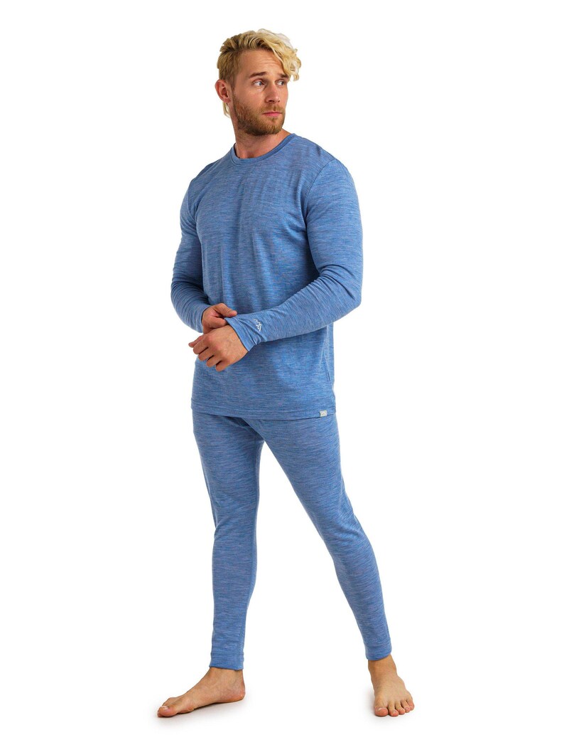 Merino wool thermal set mens base layer long underwear, mens loungewear set, merino base layer thermal wear, lounge wear set, long johns image 8
